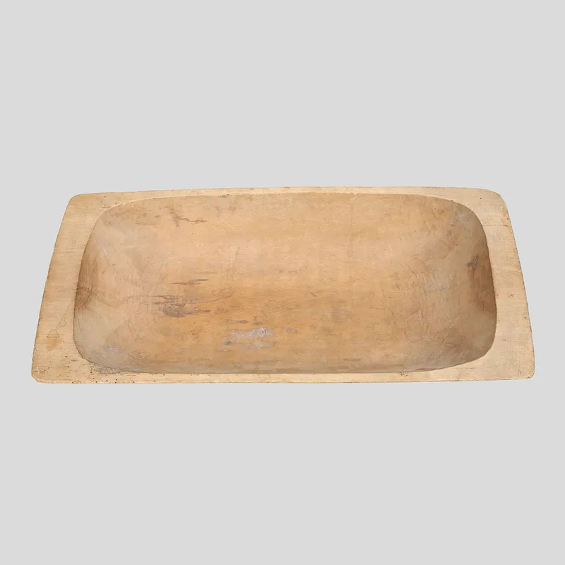 Carved Beech Dough Trough Bowl