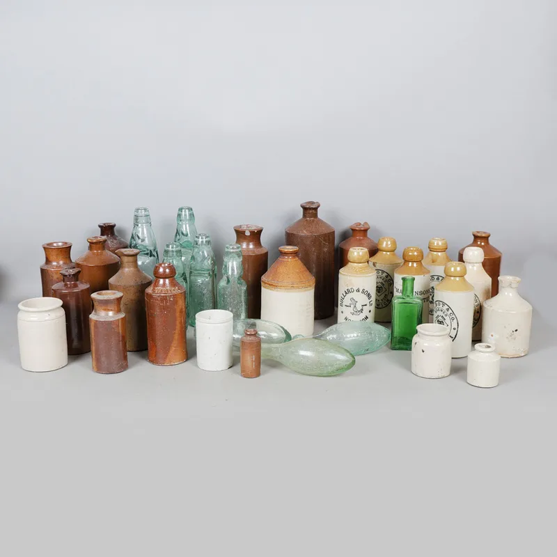 A Collection of East Anglian Glass & Stoneware Bottles (Qty)