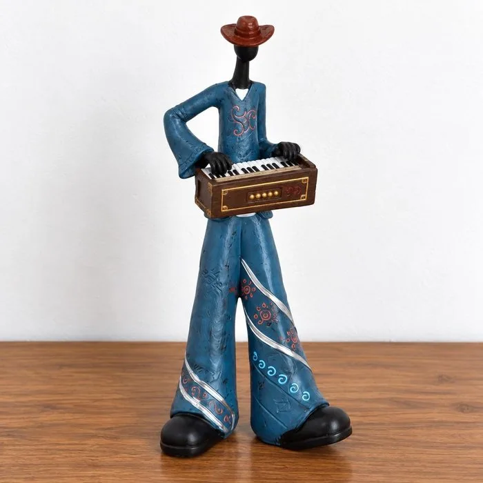 Sculpture, Decorative Musician Figurine Playing Keyboard - 28 cm - Resin