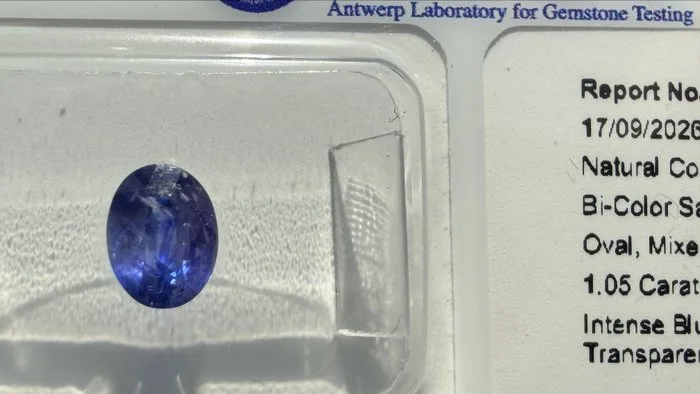 Blue, Purple, Bi-colour Sapphire - 1.05 ct - Antwerp Laboratory for Gemstone Testing (ALGT) - Intense Bi-Color