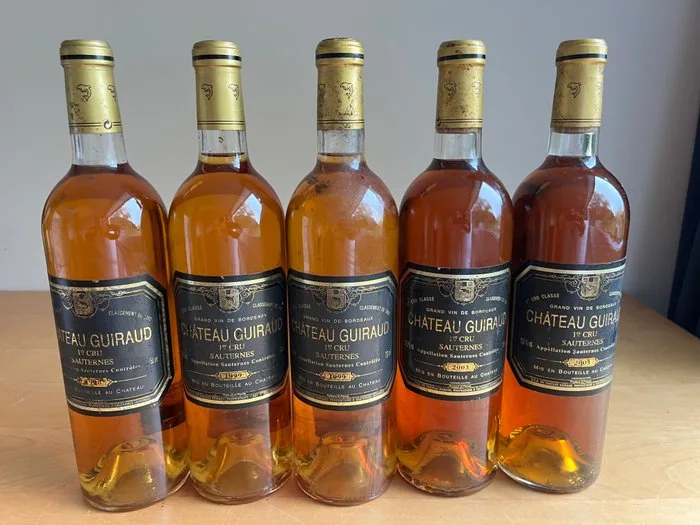 1998, 1999 (2x) & 2003 (2x) Château Guiraud - Sauternes 1er Cru - 5 Bottles (0.75L)