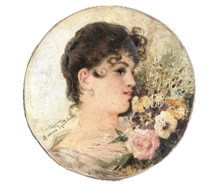 Pasquale Ruggiero (1851-1916) - Donna con fiori