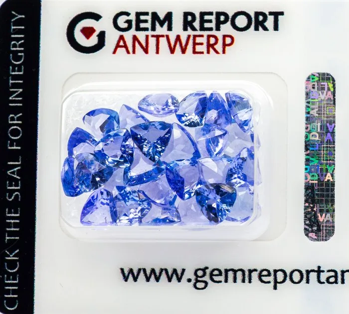 26 pcs Tanzanite - 9.72 ct - Gem Report Antwerp (GRA) - Violetish Blue/Violet