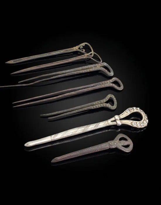 Hair ornament - Collection of Antique Javanese Hairpins (Tusuk Konde / Patrem) - Indonesia