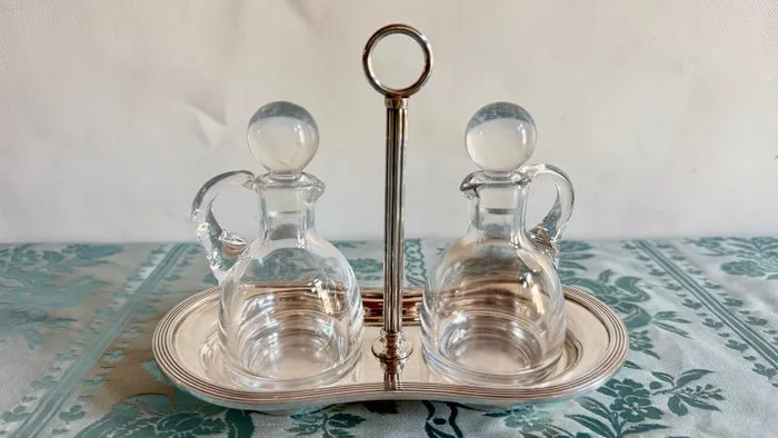 Christofle - Cruet set (3) - Glass, Silverplated - Exclusive Tableware