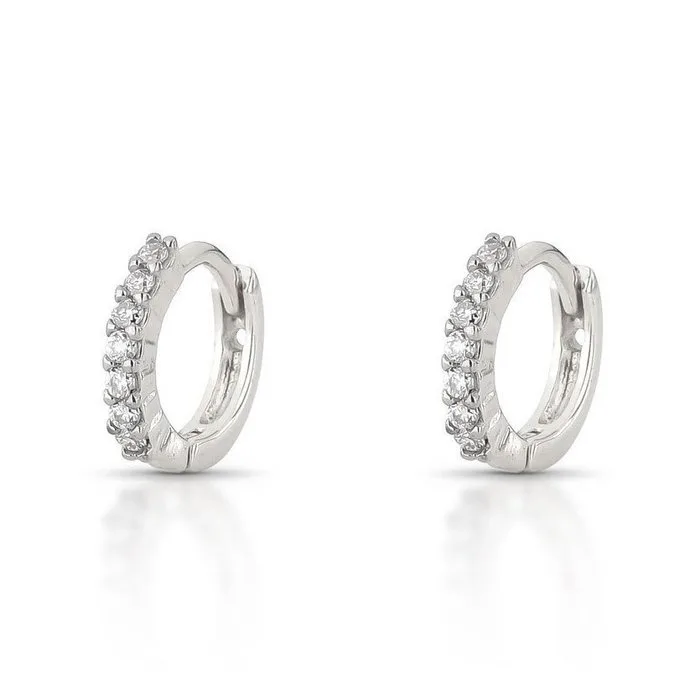 Earrings - 14 kt. White gold - 0.14ct. tw. Diamond (Natural) - B003