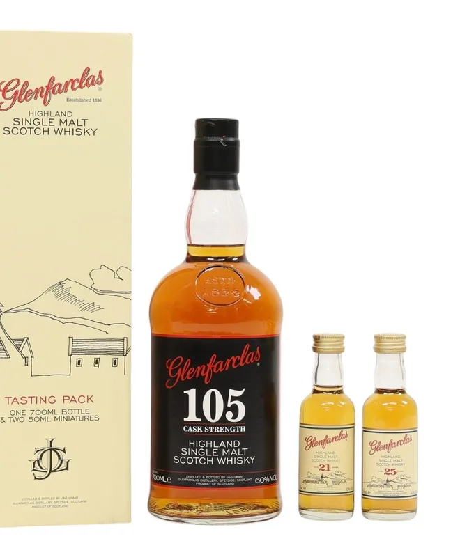 Glenfarclas – 105 Cask Stregnth Tasting Pack - 21 Year Old & 25 Year Old (1x70cl & 2x5cl)