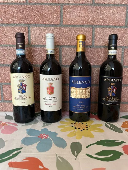 Argiano: Rosso Montalcino 2023, Vigna del Suolo 2021, Solengo 2023, Brunello 2021 - Tuscany - 4 Bottles (0.75L)