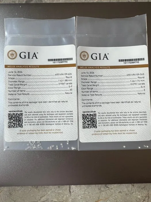 60 pcs Diamond (Natural) - 0.94 ct - Round - D (colourless), E, F, G, H - IF, VVS1, VVS2 - Gemological Institute of America (GIA)