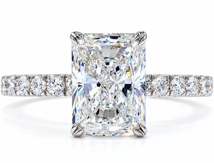 Ring - 18 kt. White gold - 2.52ct. tw. Diamond (Lab-grown) - Diamond - RECTANGULAR MODIFIED CUT