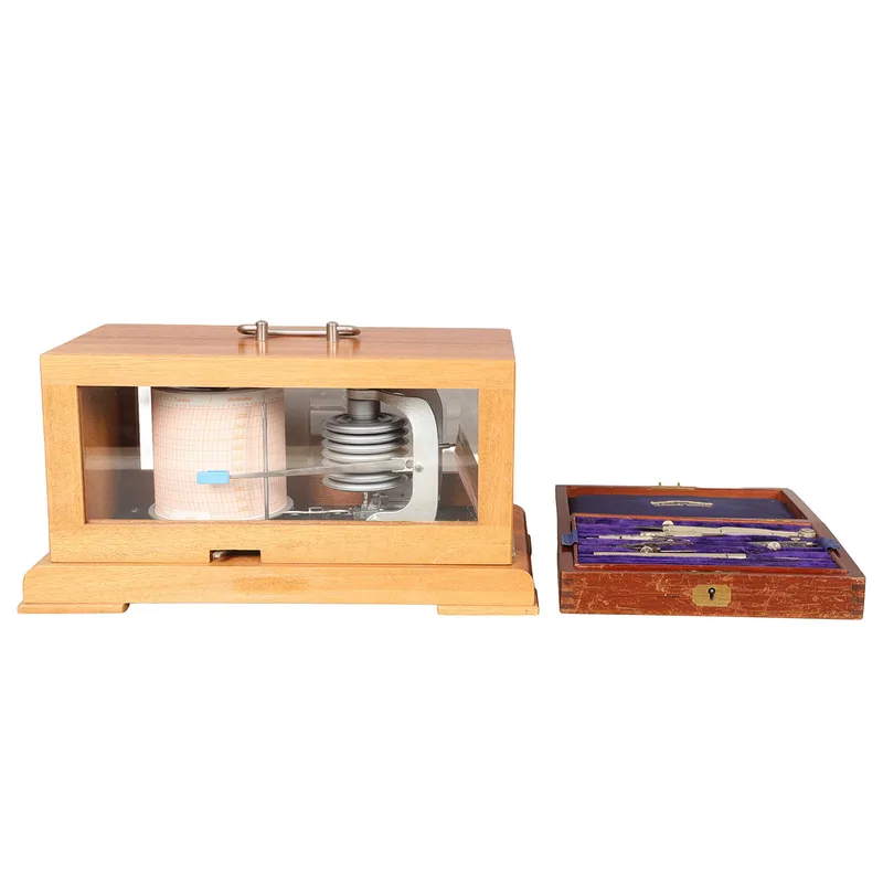A German Veb Feingerätebau Barograph Together with a West & Partners Instrument Set (2)