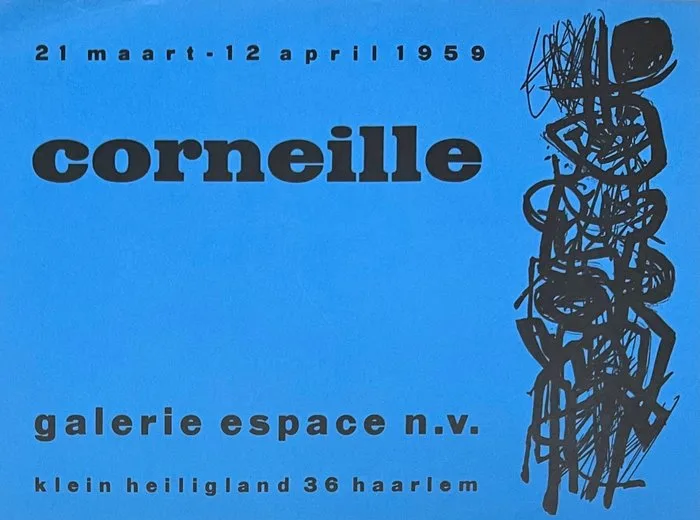 Guillaume Corneille (1922-2010)) - Rare affiche sérigraphique 1959 - Galerie Espace- Haarlem