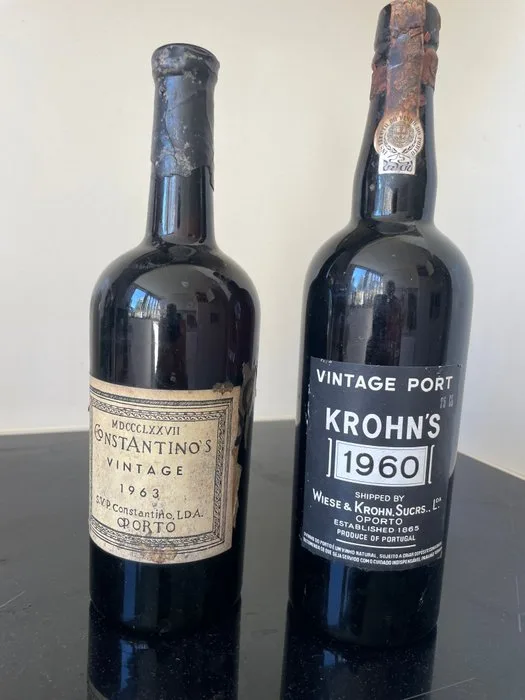 1960 Krohn´s & 1963 Constantino´s - Vintage Port - Douro - 2 Bottles (0.75L)