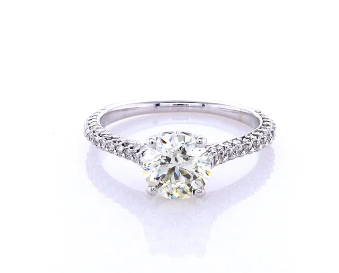 Ring - 14 kt. White gold - 1.41ct. tw. Diamond (Natural coloured) - Diamond