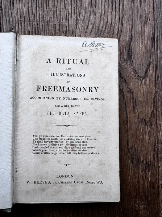 35 Plates/ Betta Kappa - Late 19th century Ritual of Freemasonry. - 1880