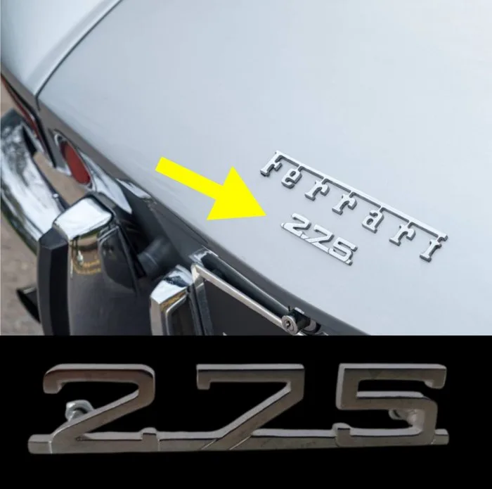 Ferrari 275 Rear Script Emblem (New Old Stock) - Ferrari - 275 gts - Extremely Rare - 2 pin Original