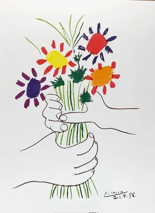 Pablo Picasso (1881-1973) (after) - Flowers Bouquet, 1958 - Iconic Artprint - 80 x 60 cm