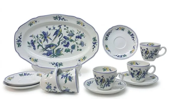 Villeroy & Boch - Coffee and tea service (11) - Phoenix blau - Vitro-Porcelain - Collectibles - like new