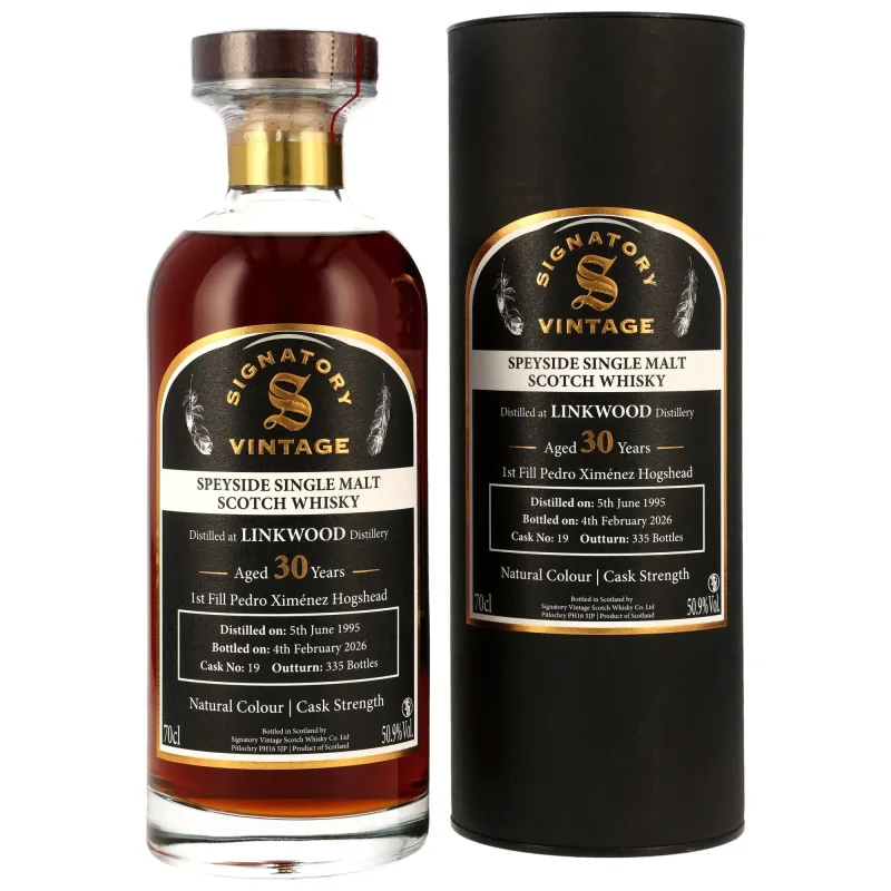 Linkwood – 1995 30 Year Old 1st Fill PX Sherry Hogshead #19 Signatory Vintage