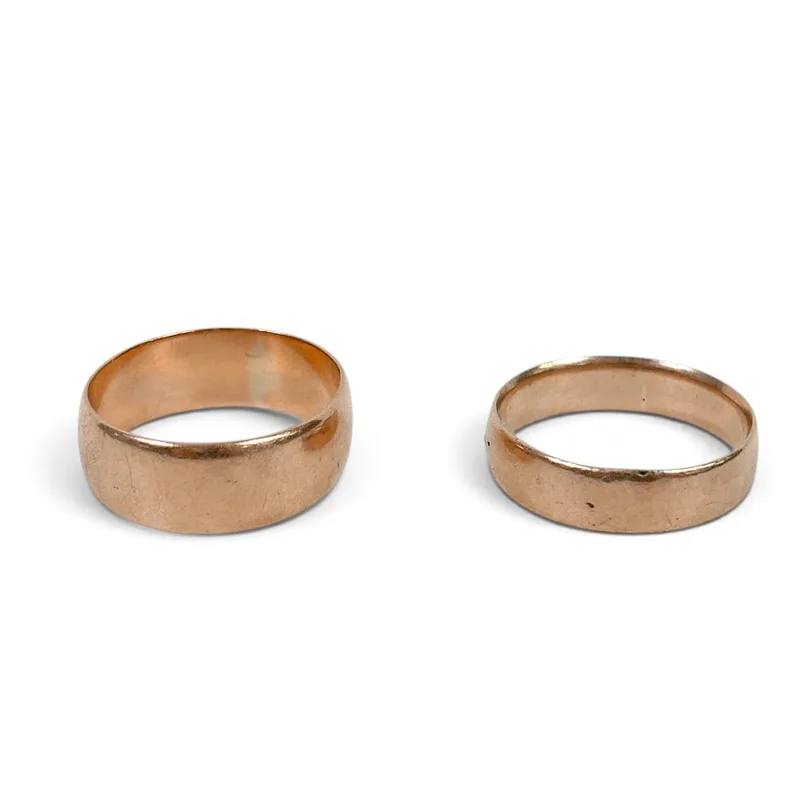 Two 9CT Gold Band Rings