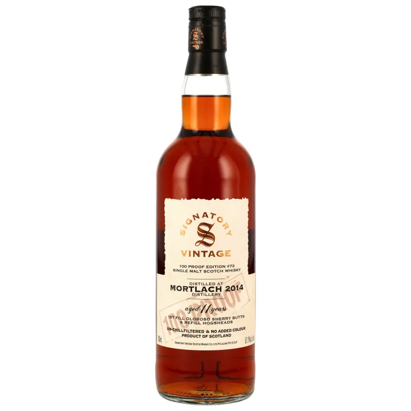 Mortlach – 2014/2026 11 Year Old 1st Fill & Refill Sherry Butts Signatory 100 Proof Edition #73
