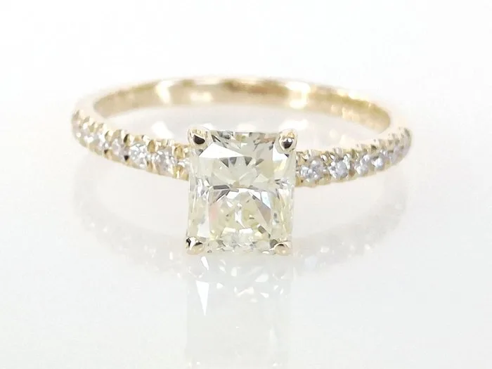 Engagement ring - 14 kt. Yellow gold - 1.18ct. tw. Diamond (Natural) - Diamond