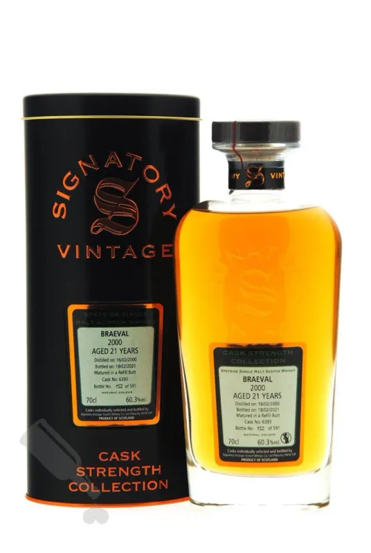 Braeval – 2000 21 Year Old Cask Strength Collection, Signatory Vintage (59%)