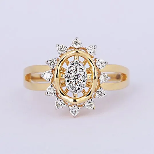 Ring - 14 kt. Yellow gold - 0.35ct. tw. Diamond (Natural) - Diamond Ring