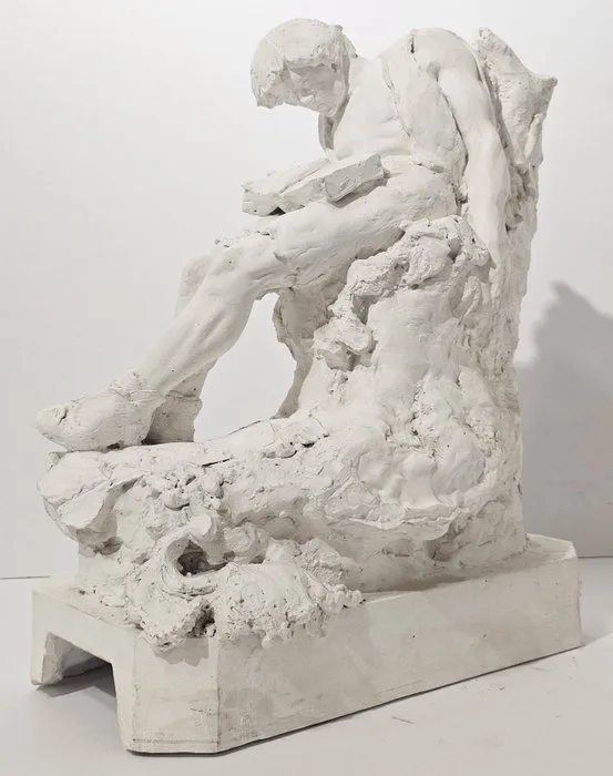 Domenico Antonio Valente (1917 - 2006) - Sculpture, Il lettore - 39 cm - Plaster
