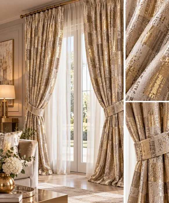 Glimmers of Gold - Textile - 130 cm - 280 cm