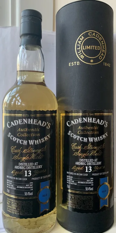 Ardbeg – 13 Year Old 1994, Cadenhead's, Single Bourbon Cask (70cl, 58.4%)
