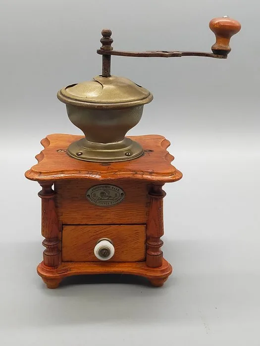 Antike Kaffeemühle A.Z. – Holz & Messing Kaffeemühle - Coffee grinder - Wood, Brass