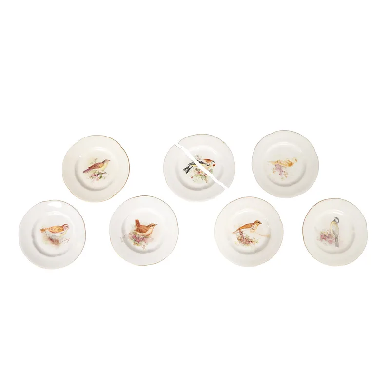 A Set of Seven Royal Worcester "English Garden Birds" Tea Plates (7)