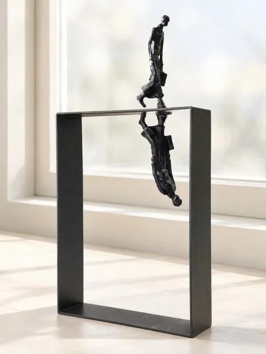 Sculpture, Double life - 29 cm - Metal