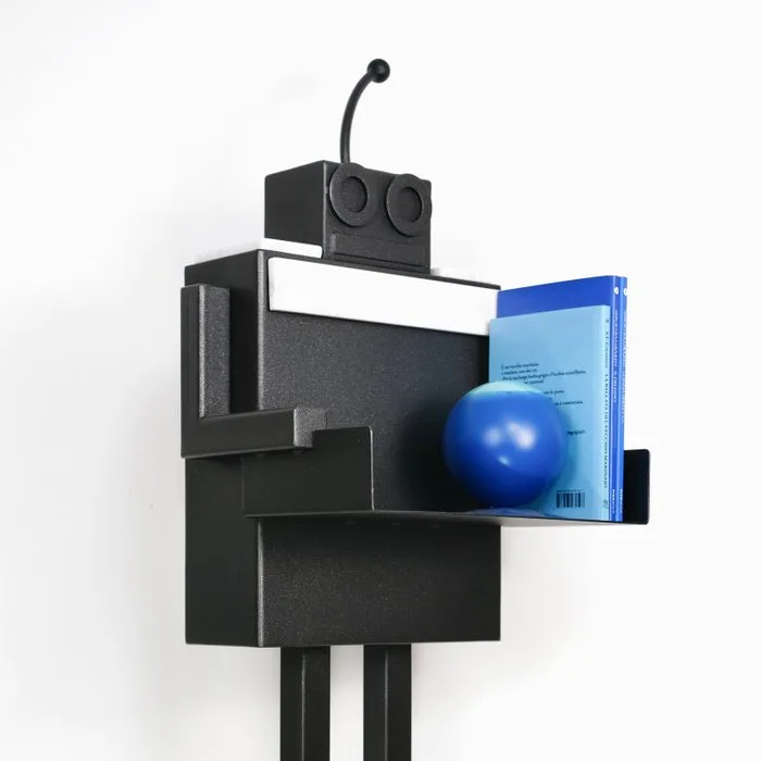 Mela - Edoardo Meloni - Sculpture, ROBOOK METALLIC BLACK-WHITE MARBLE N°2 - 105 cm - Carrara marble, Steel - 2026