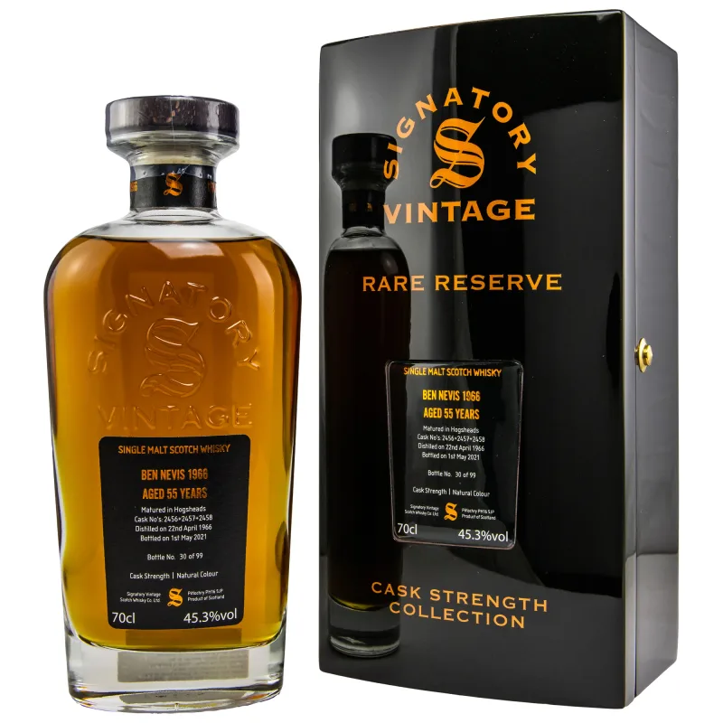 Ben Nevis – 1966 Rare Reserve 55 Year Old (Signatory, Casks #2456, #2457, #2458)