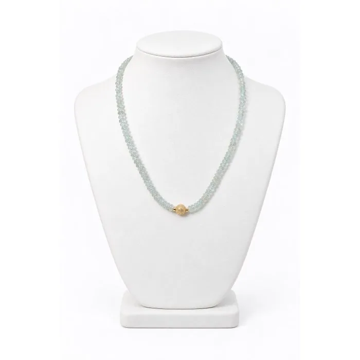 Necklace - 18 kt. Yellow gold Aquamarine