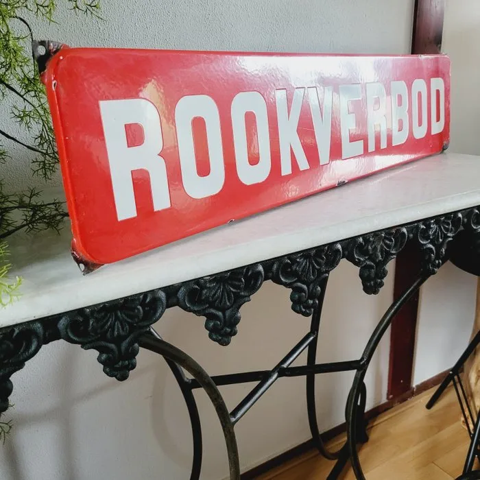 Groot Emaille Bord, "Rookverbod," 1950 - Advertising sign - Enamel