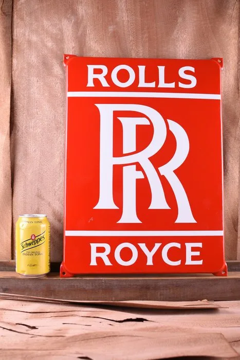 Sign - Rolls-Royce - Rolls Royce logo; VINTAGE enamel logo; 430mm; HANDMADE, PERFECT QUALITY!
