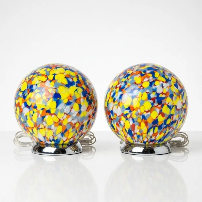Table lamp (2) - Glass - Pair of D20 lamps