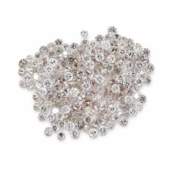 195 pcs Diamond (Natural) - 1.05 ct - Round - SI1, SI2, SI3, I3 - Antwerp Laboratory for Gemstone Testing (ALGT)