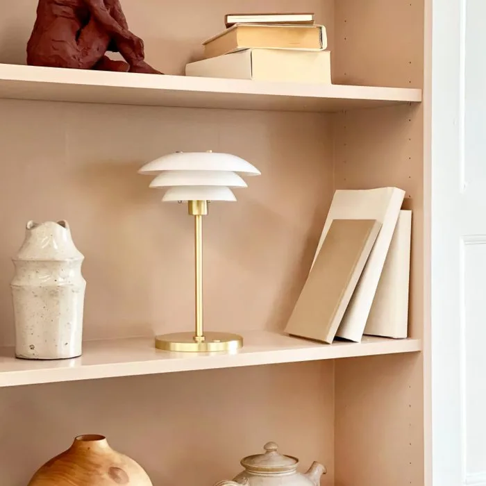 Dyberg Larsen - Thomas Dyberg Larsen - Table lamp - DL20 Rechargeable - Opal/Brass - Opaline glass - Portable LED Battery Lamp