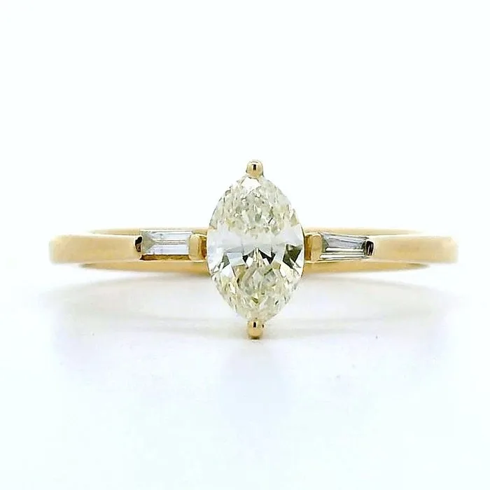 Ring - 14 kt. Yellow gold - 0.60ct. tw. Diamond (Natural) - Diamond - Wedding/engagement ring