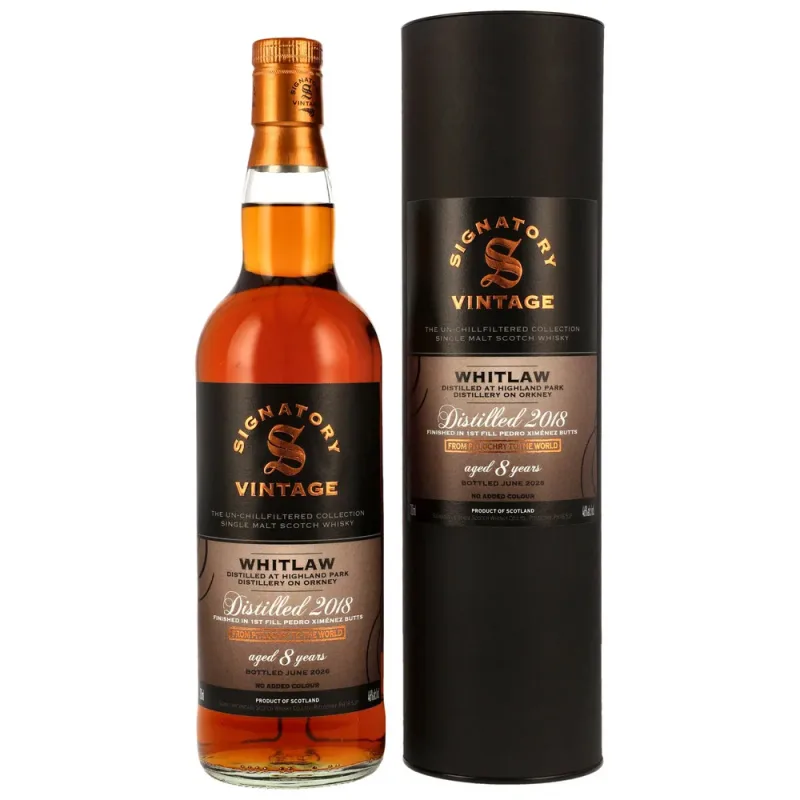 Whitlaw – 8 Year Old 2018/2026 Signatory Vintage 1st Fill PX Sherry Butts (70cl, 46%)