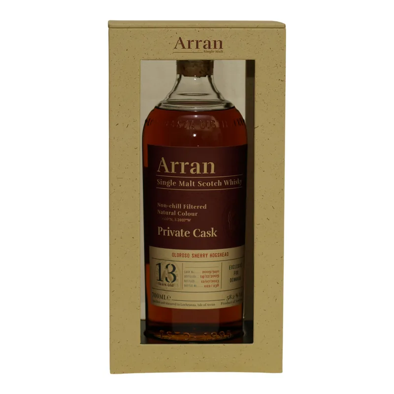 Arran – 2009/2023 13 Year Old Oloroso Sherry Cask Exclusively for Denmark (70cl, 58.2%)