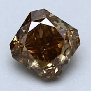 1 pcs Diamond (Natural coloured) - 0.41 ct - Cut cornered square - Fancy deep Brown Yellow - SI1 - International Gemological Institute (IGI)