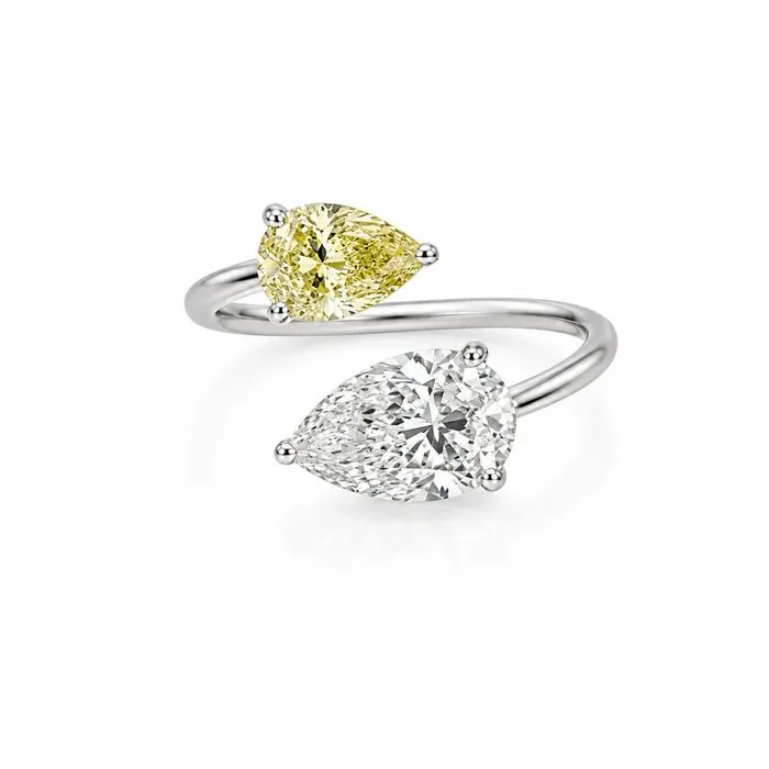 Ring - 14 kt. White gold - 4.34ct. tw. Diamond (Lab-grown) - Diamond