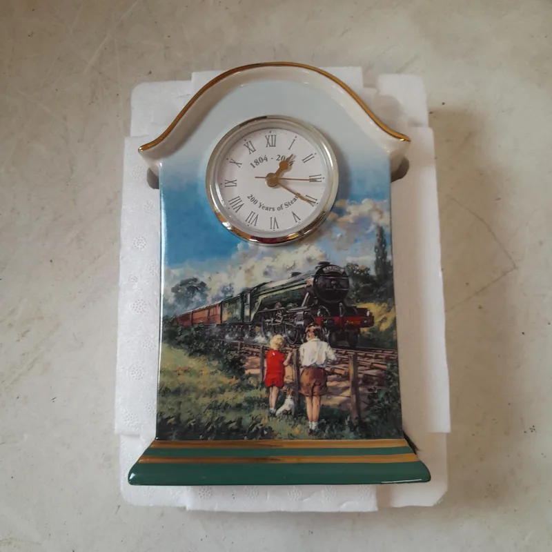 200 Years of Steam Bradford Edition pottery clock in box of issue with cert