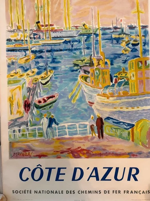J. Cavaille - Société Nationale des Chemins de Fer Français - CÔTE D'AZUR - 1950s