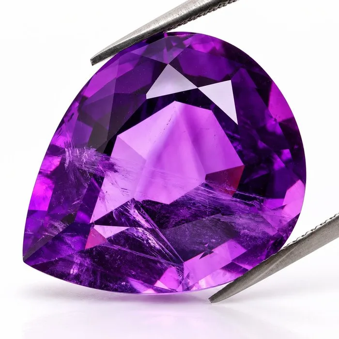 1 pcs Purple Amethyst - 32.46 ct - International Colored Gemstone Association (ICA GemLab) - Precision Well Cut Rich